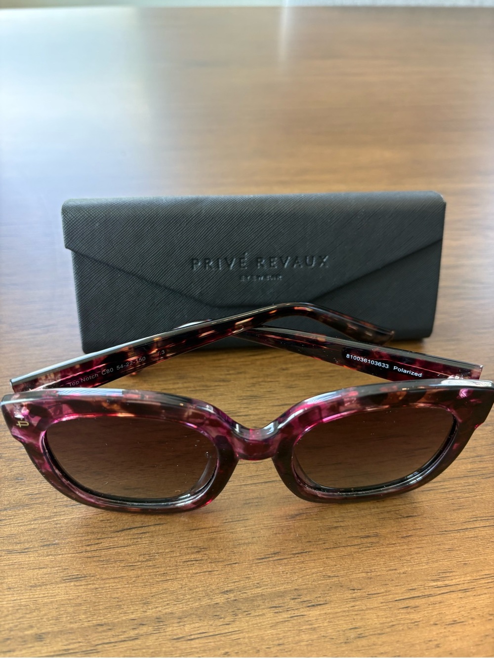 Prive Revaux The Classic Polarized Sunglasses Purple Tortoise 54-22-150 w/ Case - Picture 3 of 8